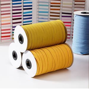 Sangle tressée haute élastique de couleur assortie 6mm cordon élastique <span class=keywords><strong>plat</strong></span> pour la couture de la ceinture et du pantalon taille 144 mètres/rouleau - Product Image 1