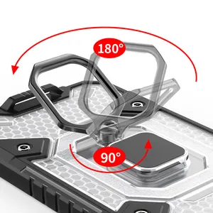 2 ב 1 מגנט נייד טלפון מקרה חזרה טבעת עבור iPhone 12 13 מיני PRO מקסימום Kickstand טלפון סלולרי כיסוי עבור S21 OPPO