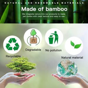 Sisir dan sikat perawatan bulu hewan peliharaan kucing dan anjing dari bambu zebra dengan logo custom grosir pabrik - Product Image 6