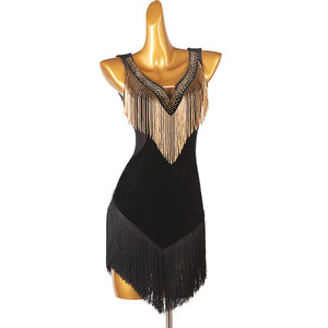 Vestido de Baile Latino con Cuentas de Alta Gama 2026, Estiliza y Favorece la Figura, Ideal para Competiciones; Nuevo Vestido de <span class=keywords><strong>Rumba</strong></span> - Product Image 1