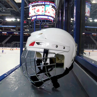 Casque de hockey sur glace blanc, livraison directe d'usine professionnelle - Protection intégrale ABS/EVA (Toutes tailles)