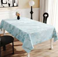 Nappe carrée en PVC à texture marbre gris naturel, impression personnalisée, taille et couleur au choix, imperméable, anti-taches, style tropical de luxe léger