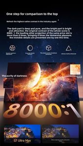 2025 chiếu S7 Ultra Max hàng đầu trong ngành, độ sáng 5800 cvia LM, máy chiếu thông minh 4k tương phản 8000:1 - Product Image 4