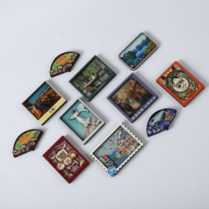 Aimants de réfrigérateur personnalisés en gros pour différents pays européens, <span class=keywords><strong>Maurice</strong></span>, Espagne, aimants de réfrigérateur en bois multicouches. - Product Image 2