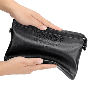 Custom Logo High Quality Luxury <b>Leather</b> <b>Men</b> Envelope <b>Purse</b> Fashion Designer Wristlets Bags Clutch Wallet <b>for</b> <b>Men</b> - Product Image 3