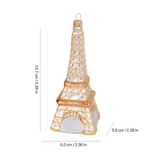 Adorno Navideño Personalizado con Paisaje Urbano de París, <span class=keywords><strong>Torre</strong></span> Eiffel, Adornos de Cristal Navideños, Big Ben, Decoración Navideña Colgante - Product Image 5