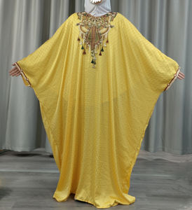 Abaya musulmana para mujer, vestidos largos, colgante de cuello en V de Dubái, Mangas de murciélago, vestido de caftán africano de pavo, moda BouBou Dashiki Canga - Product Image 5