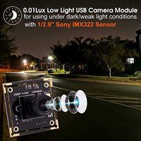 ELP 2MP IMX323 Faible luminosité 0.01Lux 1080P Full HD H.264 Mini module de caméra Usb pour vision industrielle robotique, vidéosurveillance