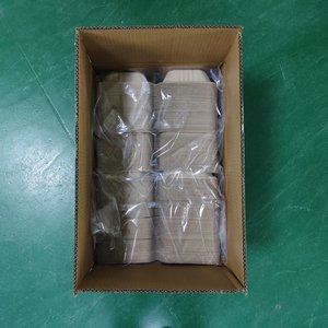 Wadah makanan Clamshell 6x6 sekali pakai dapat dikompos untuk <span class=keywords><strong>Burger</strong></span> <span class=keywords><strong>Fries</strong></span> Salad kue sandwich terbuat dari Bagasse - Product Image 6