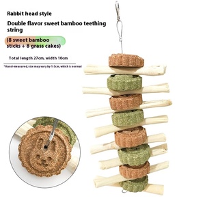 Juguetes para masticar de doble cuerda con diseño de Totoro, bocadillos molares de bambú dulce de alta fibra para animales pequeños como conejillos de indias y conejos - Product Image 6