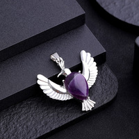 Mode chaude 38*38MM paix colombe pendentif multicolore pierres précieuses cristal Agate pierre personnalisé pendentif vacances cadeau