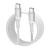 Cable USB-C a C de Nailon Trenzado de 1M/1.5M/2M, Carga Rápida de 60W, Transferencia de Datos de Alta Velocidad para Reloj Inteligente, Cable de Carga Duradero de TPE