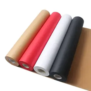 Inpakpapier 45gsm Om 330gsm Bruin Wit Gerecycled Bruin Kraftpapier Roll Voor Verpakking, Verzending, Kunst, Ambacht