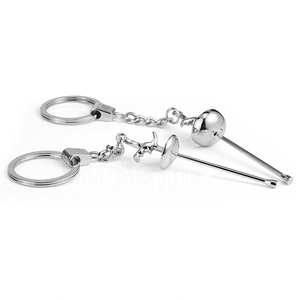 Tùy chỉnh 3D hàng rào mặt lá chắn Keychain fencer Quà Tặng móc chìa khóa mũ bảo hiểm Keyring - Product Image 6