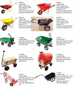 Wb6417 75 लीटर गार्डन दो व्हील बैरो गैल्वेनाइज्ड ट्रे भारी ड्यूटी होम मेटल कार्ट व्हीलबारो - Product Image 4