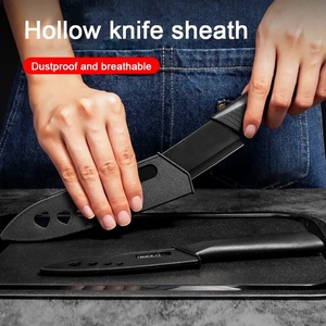 Couteau de chef en acier inoxydable 4Cr13 très tranchant et de haute dureté avec manche en plastique noir durable pour la viande, les légumes et les fruits. - Product Image 5