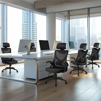 ADXIN Chaise pivotante moderne à dossier haut, chaise de bureau ergonomique, réglable en hauteur, avec support lombaire pour le bureau, la maison, la salle de jeux