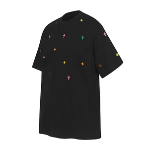 Nouveau T-shirt unisexe à manches courtes 2026 CH Chrome Horse Hoof avec broderie lourde en sanskrit, logo croix coloré et motif, style streetwear - Product Image 2