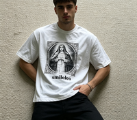 Camiseta de Hombre, Estampado Retro, Manga Corta, Holgada, Informal, Venta al Por Mayor