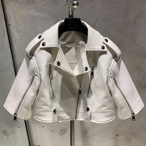 Premium New Jackets Chaqueta de cuero recortada de cuero de oveja Chaqueta de manga corta para <span class=keywords><strong>mujer</strong></span> - Product Image 2