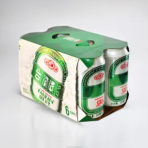 工厂廉价便携式瓦楞纸包装6瓶啤酒载体