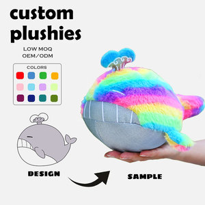 制作自己的软糖角色彩虹色蓬松鲸鱼毛绒动物毛绒玩具毛绒定制 - Product Image 1