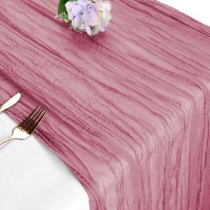 Queeneo <span class=keywords><strong>Wedding</strong></span> Cheese panno da tavolo Runner Woodland Baby Shower decorazioni Cheesecloth Runner da tavolo personalizzato per la festa di nozze