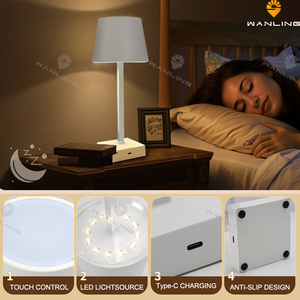Led bàn đèn với USB sạc cổng 3 chế độ màu Dimmable đọc ánh sáng đèn bàn cho đầu giường đầu giường phòng ngủ văn phòng - Product Image 5