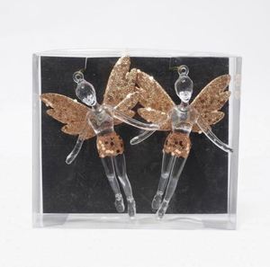 Adornos Navideños de Ángel de Plástico Acrílico Transparente de Alta Calidad, Decoraciones para Árboles de Navidad, Ángel Decorativo Color Champán - Product Image 1