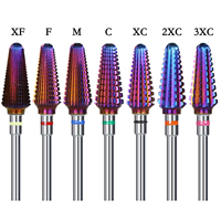 Outils professionnels de sécurité pour le nail art, fraises à ongles en carbure de tungstène 2XC 3XC violettes pour le polissage et l'élimination des cuticules