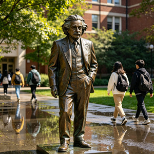 Estatua de Bronce de Einstein a Tamaño Real, Personalizada de Fábrica, Escultura de Retrato de un Famoso Científico, Ideal para Arte en Escuelas y Campus - Product Image 1