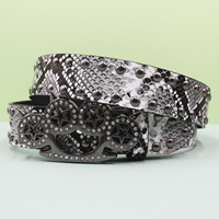 Ceinture en cuir style hip-hop rock pour femmes Y2K, jean léopard avec strass, ceinture pour hommes, design western en denim avec rivets