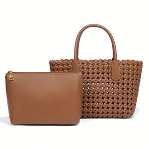 กระเป๋าผ้าทอมือถือของผู้หญิงแฟชั่นใหม่ย้อนยุคกระเป๋าคุณแม่กระเป๋าถือความจุขนาดใหญ่กระเป๋าผ้าถัก - Product Image 6