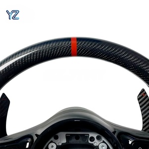 Volant en fibre de carbone personnalisé YZ avec écran LED pour Mercedes-Benz Classe C/E/S, style <span class=keywords><strong>AMG</strong></span>, cuir noir, mise à niveau sport RPM - Product Image 4