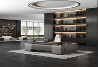 Ensemble de bureau de direction moderne et luxueux Mobilier de bureau haut de gamme élégant pour PDG et gestionnaire Bureau de direction en bois de mélamine avec tiroirs