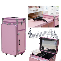 Valise à roulettes pour manucure, organiseur de vernis à ongles, chariot de maquillage professionnel pour studio ou voyage