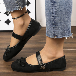 <span class=keywords><strong>Zapatillas</strong></span> de <span class=keywords><strong>Ballet</strong></span> Retro de Talla Grande para Mujer, con una Sola Correa y Lazo, Versátiles, Elegantes y Cómodas - Product Image 6