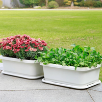 Pots en plastique rectangulaires épaissis pour le jardinage sur balcon, pots de plantation de légumes à domicile, grands bacs de culture pour légumes
