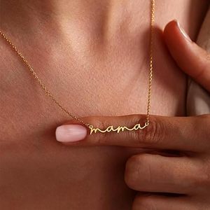Regalos del Día DE LA MADRE impermeable oro nombre personalizado mamá venta al por mayor Acción de Gracias joyería de moda colgante collares regalos para madre - Product Image 1