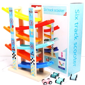 Juguete <span class=keywords><strong>de</strong></span> <span class=keywords><strong>Madera</strong></span> Montessori, Pista <span class=keywords><strong>de</strong></span> Carreras <span class=keywords><strong>de</strong></span> Coches, Set <span class=keywords><strong>de</strong></span> Garaje <span class=keywords><strong>de</strong></span> Estacionamiento, Coche Deslizante - Product Image 4