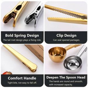 Stainless Steel Coffee Bean <b>Measuring</b> <b>Spoon</b> Kitchen Sealing Clip Two-in-one Milk Powder <b>Measuring</b> <b>Spoon</b> - Product Image 6