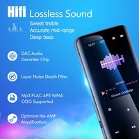 Lecteur MP3 Hifi avec boutons BluetoothTouch Lecteur de musique multifonction numérique haute résolution pour enfant étudiant