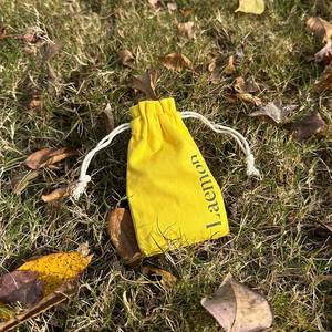 Hot Sale Eco-Friendly Cotton Fabric <b>Drawstring</b> Dust Bag Customized Yellow Cotton Jewelry <b>Pouch</b> - Product Image 4
