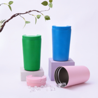 Gobelet isotherme en acier inoxydable personnalisé avec logo, idéal pour le café froid à la maison et au café