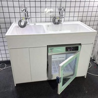 Station de toilettage professionnelle 2-en-1 pour animaux de compagnie, station de lavage intelligente pour chiens avec séchoir automatique intégré pour salon d'animaux