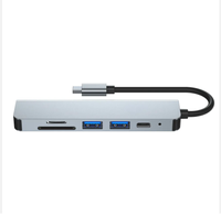 Base de Conexión 6 en 1, Adaptador de Concentrador USB Tipo C, Base de Conexión para Portátil, Puerto de Red, Concentrador USB Multipuerto, Concentrador USB Multifuncional
