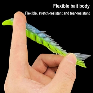 Luia appât deux couleurs os poisson noueux appât souple multi-couleur multi-taille ciseaux queue de poisson appât souple bateau de pêche en mer boîte de pêche - Product Image 4