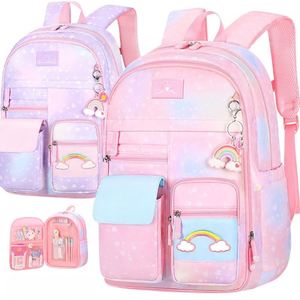 <b>Lightweight</b> Oxford 1-6 Grade Female Students' <b>Backpack</b> Waterproof Children <b>Backpack</b> Rainbow Refrigerator Design Schoolbag - Product Image 4