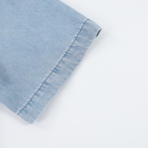 Camicia in Denim da Uomo a Maniche Corte, Vestibilità Ampia, Stile Vintage Lavato, Streetwear <span class=keywords><strong>Hip</strong></span> <span class=keywords><strong>Hop</strong></span>, 310g, <span class=keywords><strong>Abbigliamento</strong></span> per Uomo - Product Image 6