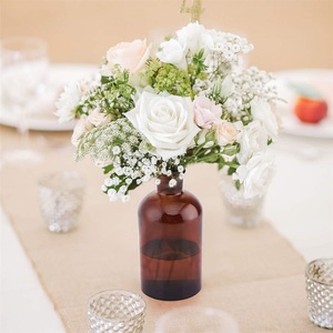 Décoration d'intérieur, <span class=keywords><strong>vase</strong></span> en verre ambré <span class=keywords><strong>rond</strong></span> de 65 ml, <span class=keywords><strong>vase</strong></span> en verre ambré vintage pas cher pour fleurs séchées - Product Image 3